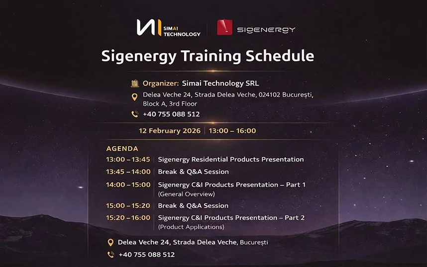SIMAI Technology organise une formation Sigenergy &agrave; Bucarest